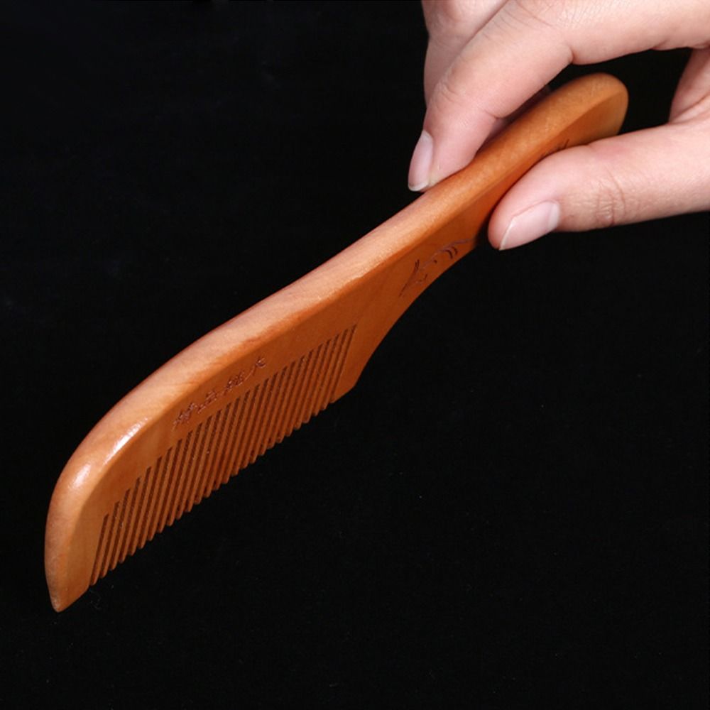 2PCS Fine Tooth Hair Comb Anti-static Peach Wooden Comb Hair Care Tool Beauty Accessories