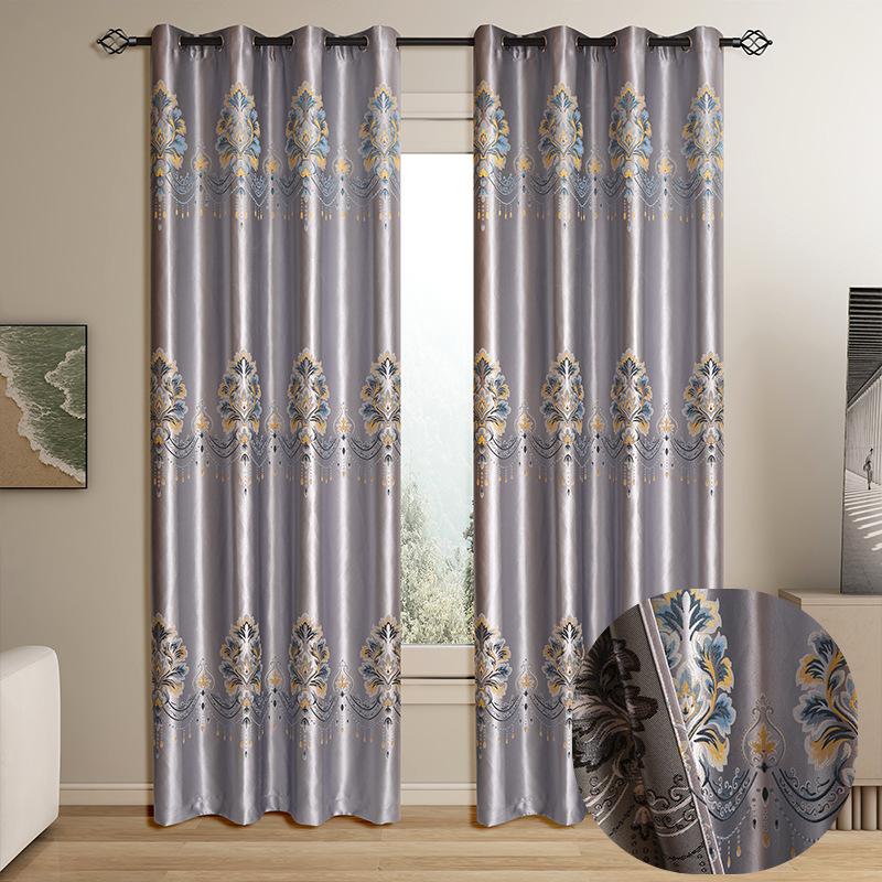 Cortinas Terminadas Cortinas Jacquard Tejidas de Estilo Europeo Cortinas Perforadas Cortinas Blackout