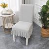 Skirt Dining Chair Cover Jacquard Elastic Soft Seat Cover Anti-dirty Stool Slipcover Suitable for Kit Pet Room Living Home Decor