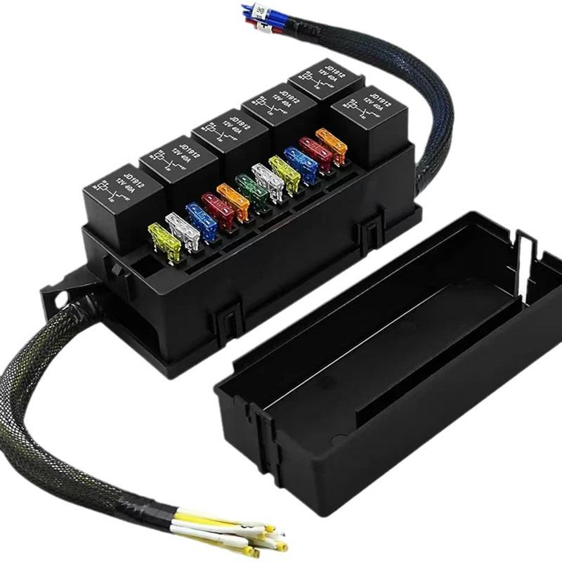 11-Way Car Relay Fuse Box with Wiring Harness for New Energy Vehicles