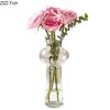 Green Glass Vase Flowers Pots Hydroponic Flower Vessels Desk Decoration Flower Arrangement  Floral Vases Room Aesthetic Decor