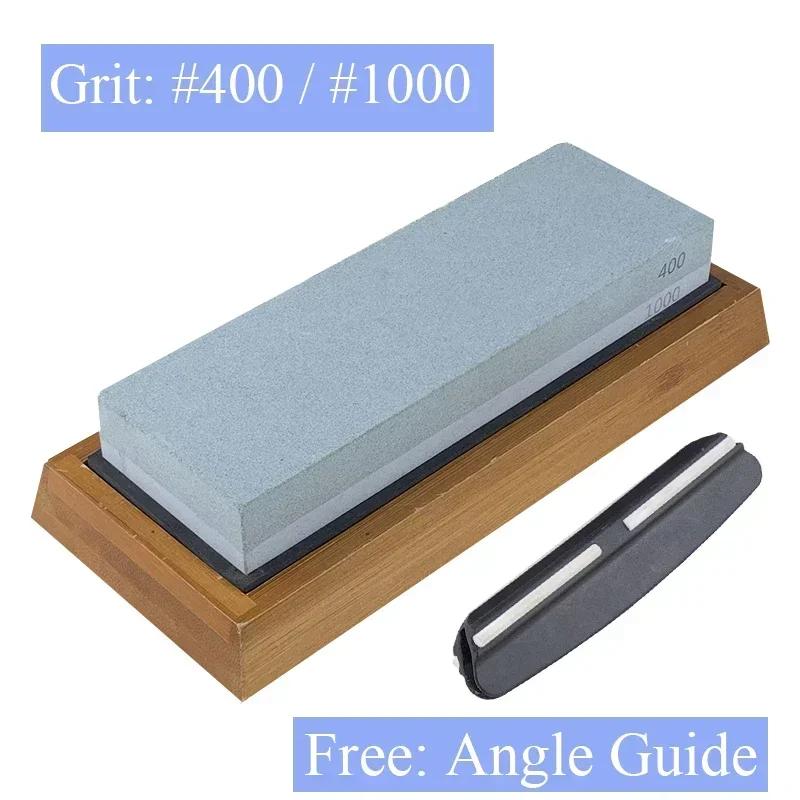 400 1000 3000 Grit Double-sided Sharpening Stone Base Angle Guide Set Kitchen Knife Sharpener Grinding Whetstone Apex Egde Blade