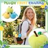 Plush Apple Keychain Soft Stuffed Toy Pendant Cartoon Fruit Shape Hanging Accessory for Bags Backpacks and Keys