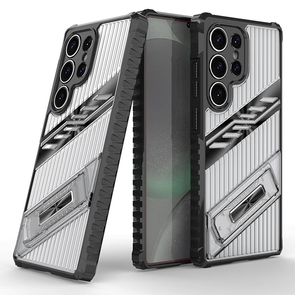 For Samsung Galaxy S25 Ultra Case Folding Kickstand PC+TPU Anti Drop Phone Cover