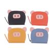 Pu Leather Female Light Student Cartoon Cute Pig Zipper Multi-Card Card Set Soft Pickup Clip Coin Purse Mini Clutch Earphone Bag