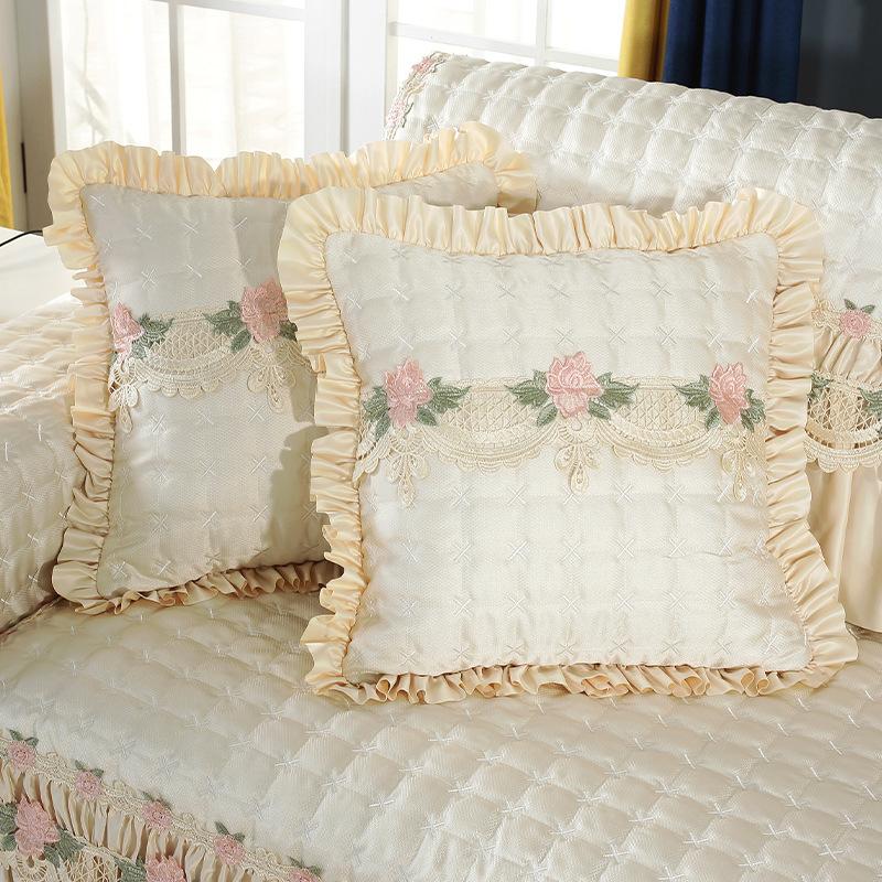 Sofa Cover Cover Fabric Anti-slip Cushion Princess Wind Sofa Cushion All-inclusive for All Seasons.