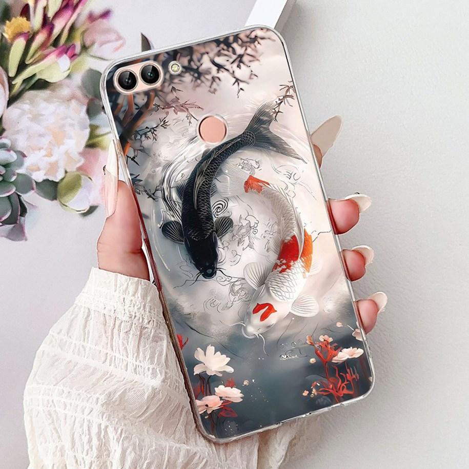 For Huawei P Smart Case FIG-LX1 FIG-LX2 FIG-LX3 Cover Luxury Dragon Lion Soft Silicone Phone Cases For Huawei Psmart 2018 Bumper