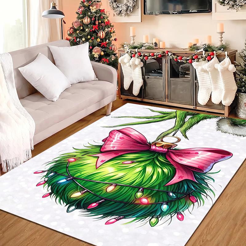 1 szt. Dywanik Grinch - Dekoracja domu Dywan do salonu sypialni Podłoga Dywanik pod krzesło komputerowe