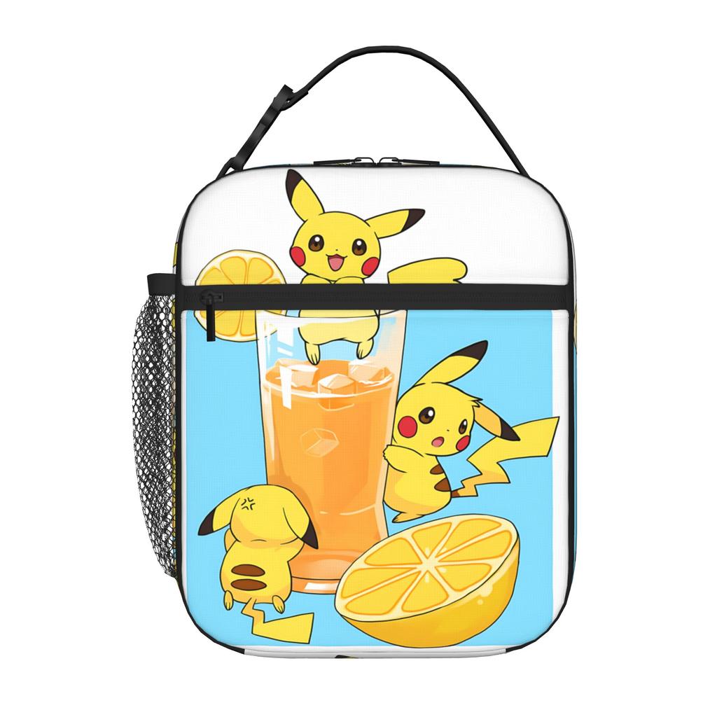 Cartoon Pokemon Theme Insulated Lunch Bag Insulation Bento Pack Rice Bag Bolsa Student Bento Lunch Handbag Insulation