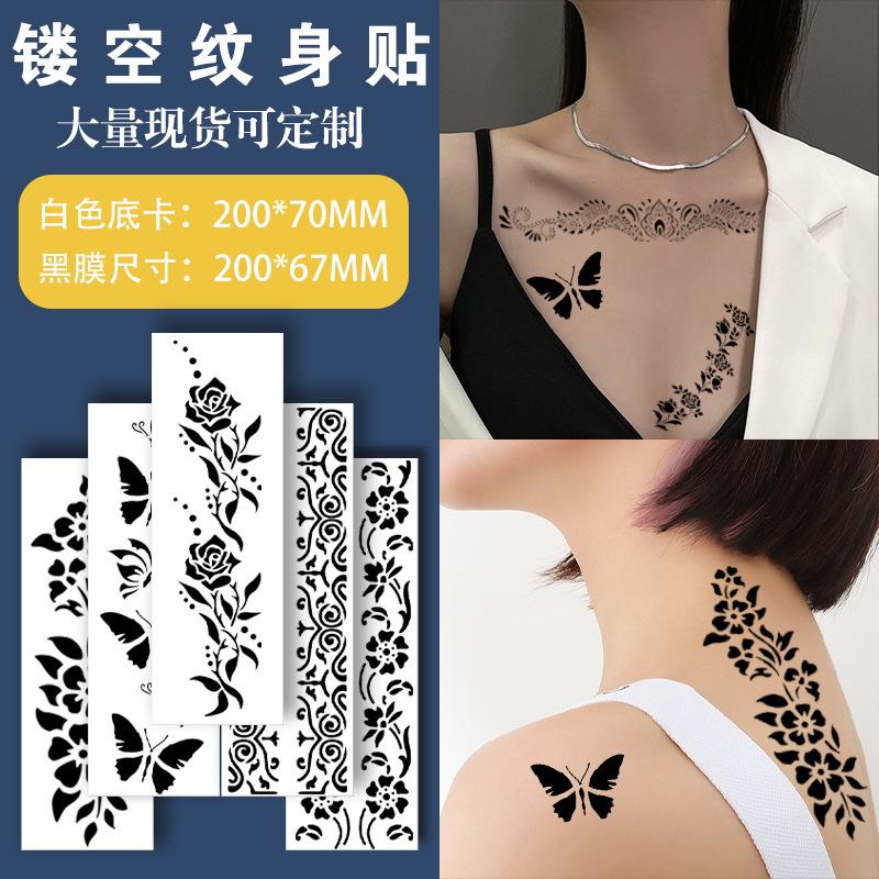 Beauty Sticker Inkjet Tattoo Hannah Indian Hollow Template Waterproof Tattoo Sticker