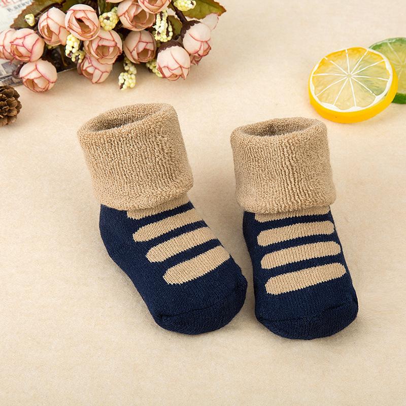 21 Color Baby Socks Boy Girl Winter Cute Bear Puppy Newborn Kids Children Infant Toddler Terry Warm Slipper Striped Star Dot