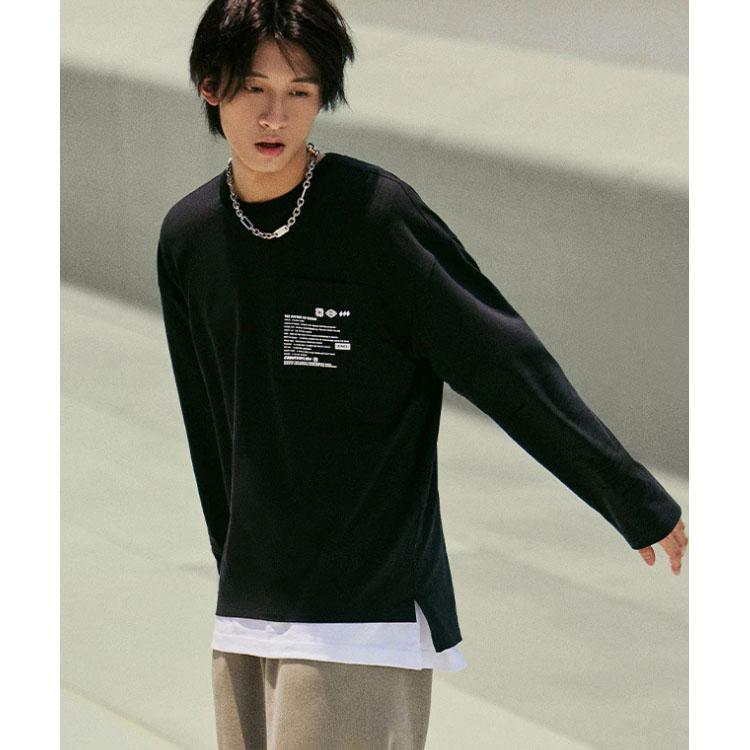 Li Ning CF Su Series Letter Pullover Long Sleeve Sweatshirt Unisex Sweatshirt Black AHST945-1