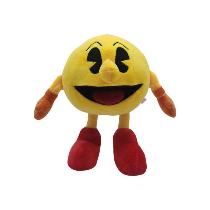 25cm Peluche Pac-Man Cartone Animato Bambola di Peluche Creativa Carina Ornamento per Divano Camera da Letto Cuscino Bambola Compagna per Dormire Regalo per Amici
