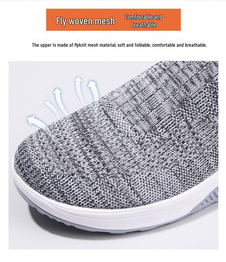 2023 Women's Breathable Flyknit Rocking Shoes with Non-slip Soft Sole and Air Cushion for Comfort