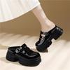 Genuine Leather Heightened Platform Toe Toe Roman Sandals Women's New Summer Temperament Hollow Breathable Versatile Shoes Platform Sole