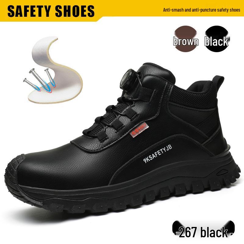 

Water-Resistant 6kV Insulated Work Shoes: Anti-Puncture, Anti-Smash, Comfortable, Rotary Button Labor Protection for Men