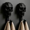 Gaming Room Wall Hanger 2Pcs Hook Up, 3D Printed Skull Design Hooks, No Drilling Decorative Mount Hanger, Waterproof Bathroom Storage for Towels Hats