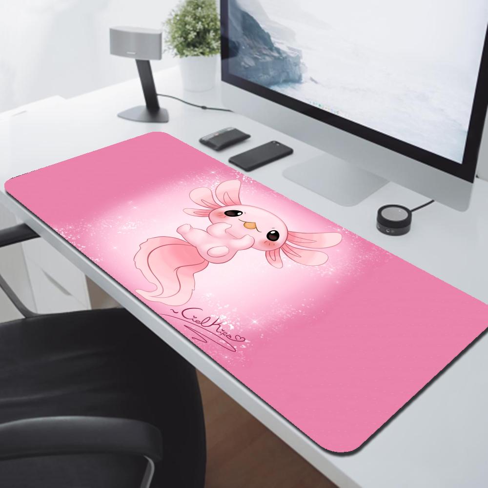 Cute Axolotl Design Aesthetic Large Gaming Mouse Pad Office Desk Mat Computer Keyboard Pad Nonslip Office Desk Decor Accessories