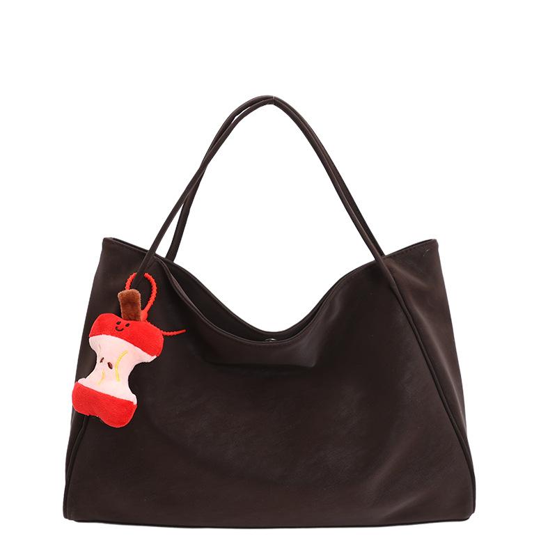 

Tote bag women s large-capacity seasonal new simple and versatile winter shoulder bag casual college student commuter bag without pendant model