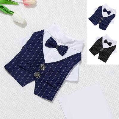 Haustierhemd Fliege Reverskragen Formeller Stil Hundehemd Haustier Smoking