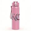 1PC KC Light Blue Minimalist Letter Logo Print 750ml Portable Sports Water Bottle Leakproof Gym Outdoor Travel Drink Cup
