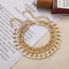 53536 Gold Double-Layer Chunky Chain Anklet: Fashionable European & American Style, Exaggerated Bracelet