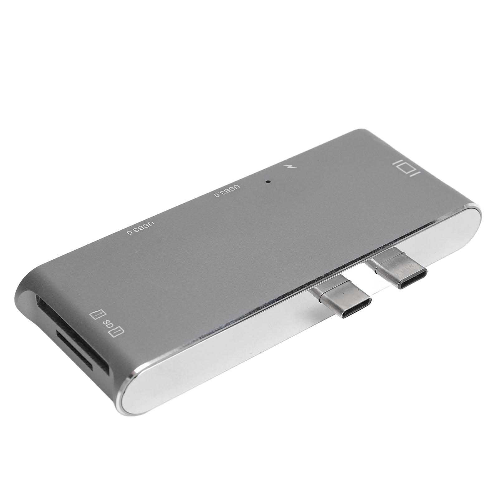 

6 в 2 USB C концентратор алюминиевый сплав Plug and Play двойной тип C для чтения карт памяти с 4K HD медиа