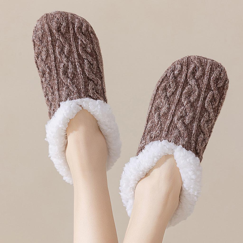 Warme gefütterte Slipper-Socken für Damen mit Noppen für den Schlaf und als Hauskleidung für drinnen