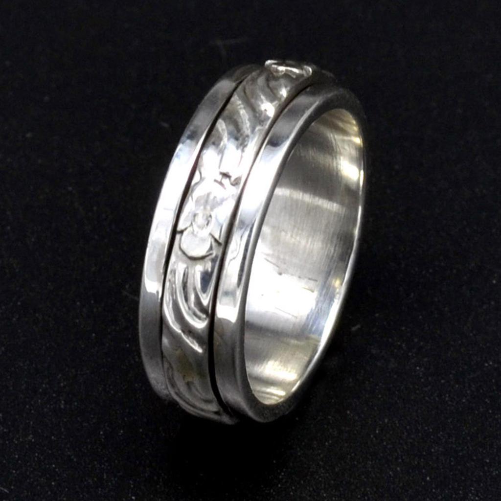 Anxiety  Spinner 925 Sterling silver Worry Ring,  Fidget Handmade Women Spinner Ring