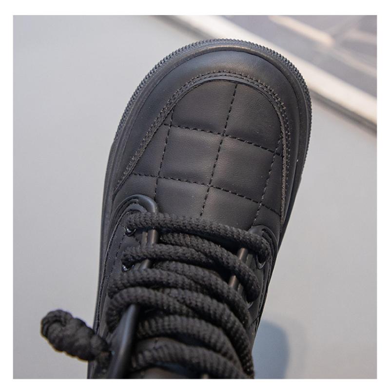New Autumn and Winter Fashion Casual Thick-soled Plaid Warm Cotton Boots for Boys and Girls
