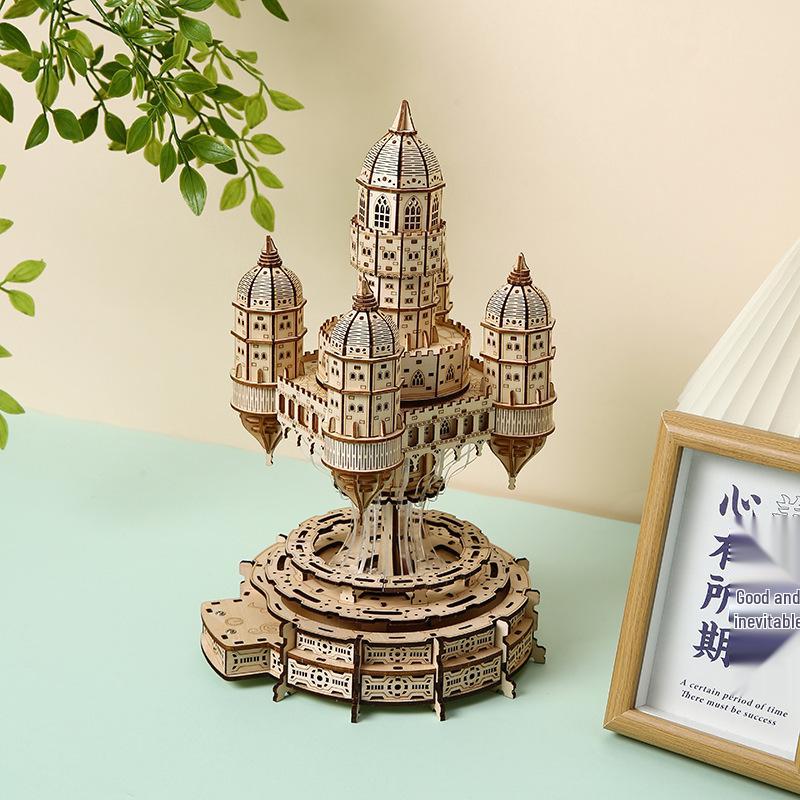 3D Light-Up Castle In the Sky Wooden Puzzle Toy