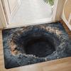 Door Mat Giant Sinkhole Optical Illusion Pattern Non Slip Print Entryway Rug for Fun Home Decoration