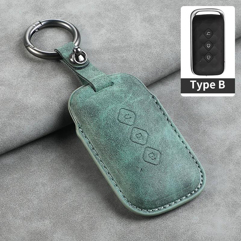 Leather for Chevrolet Aveo Trax Groove Captiva 2025 Wuling Flip Car Key Case Cover Shell 3 Button Remote Key Keychian Accessory