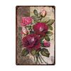 Flowers Metal Tin Sign Retro Plates Rose Peony Lavender Art Plaque Vintage Poster Garden Room Home Wall Decor Gift