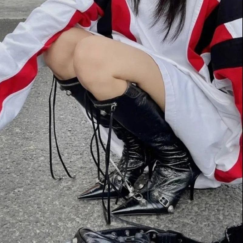 

Женские новые простые дизайнерские туфли на молнии, зимние модные туфли-шпильки для свадьбы, вечеринки, женские сапоги на высоком каблуке 40