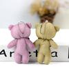 12CM Teddy Bear Plush Toy with Ribbon Bow Siamese Bears Toys Key Chain Pendant Gifts for Children Kids Toy Wedding Gifts