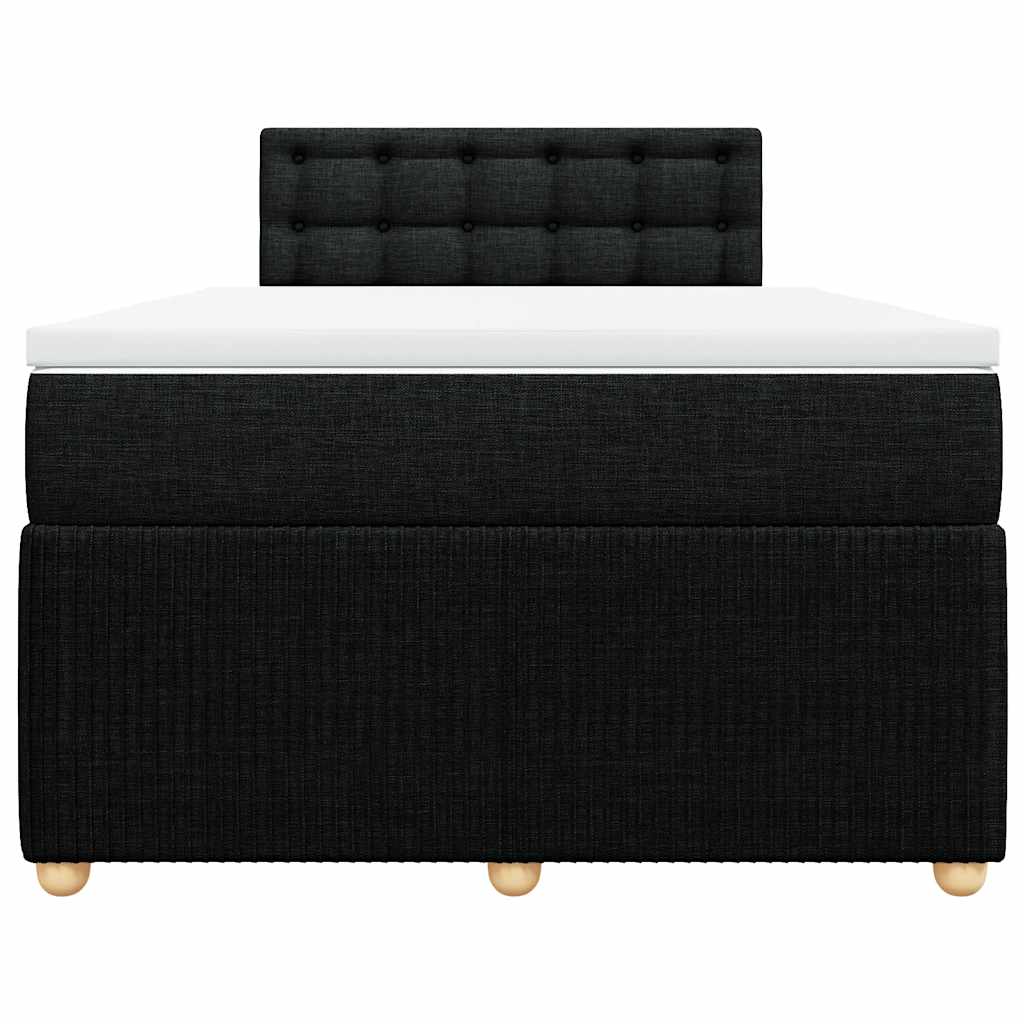 Vidaxl Continental Bed With Mattress, Black, 120X190 Cm, Fabric
