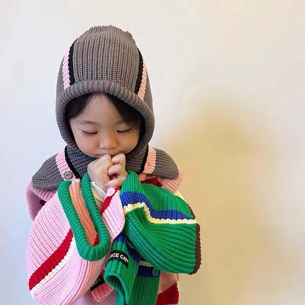 Soft Baby Knitted Hat Dome Infant Balaclava Headgear Soft Baby Woolen Cap  Kids