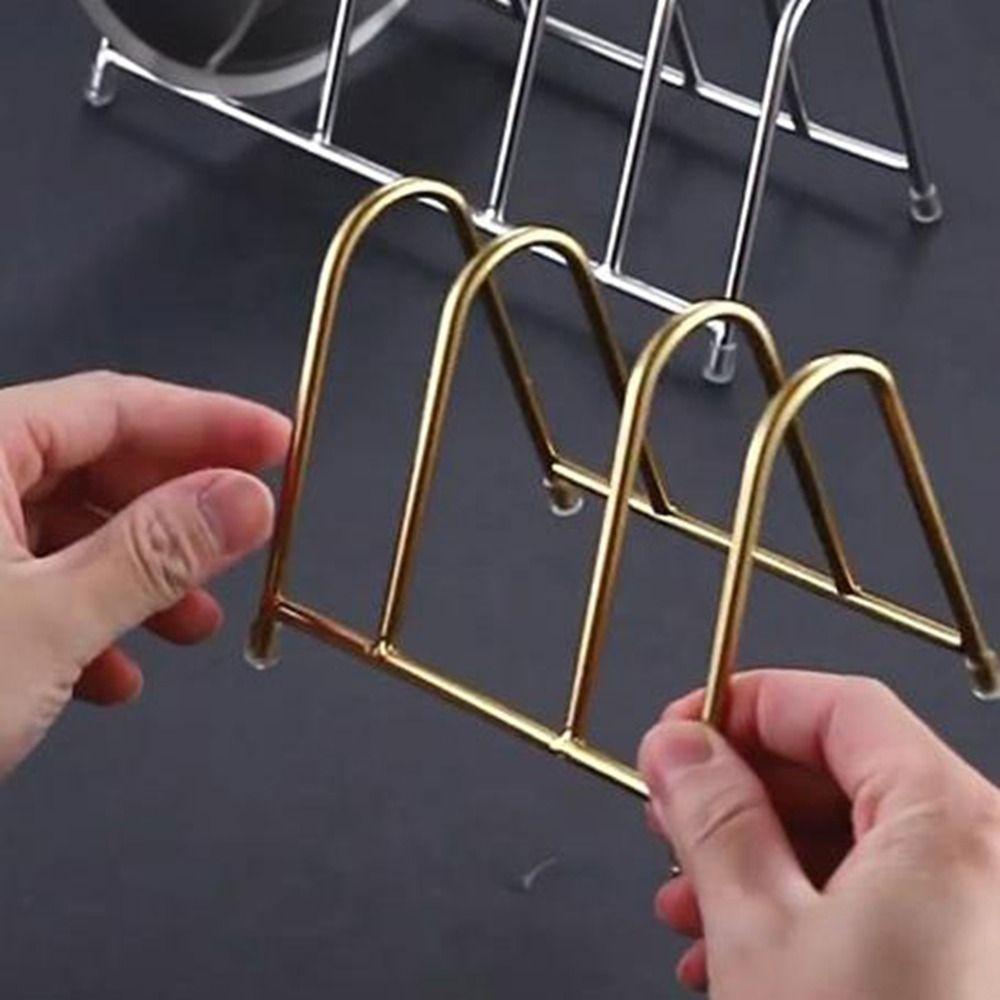 Vertical Pot Lid Holder Stainless Steel Cutting Board Holder Pot Lid Storage Rack Countertop