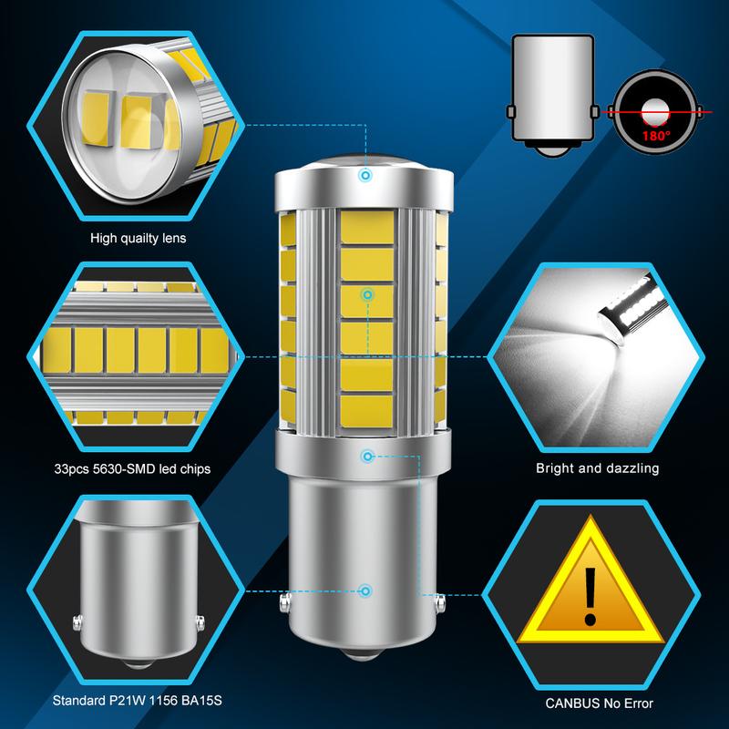 2x 1156 BA15S P21W LED Car Light Backup Reverse Day Running Bulb Super Bright High Power For Mini Cooper R50 R53 R52 R60 R61