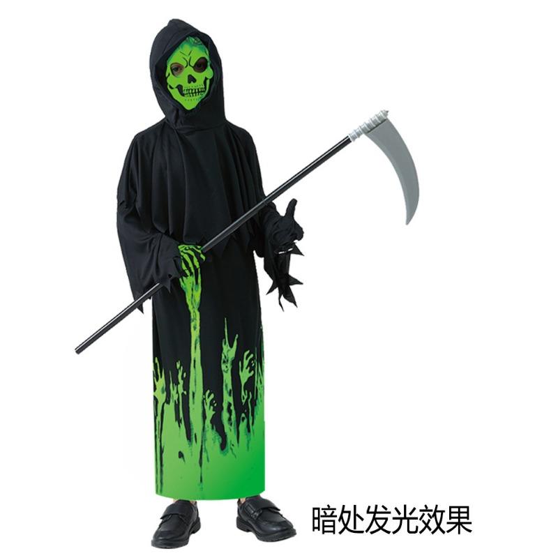 Halloween party cosplay costume, luminous grim reaper skeleton suit skeleton fluorescent children