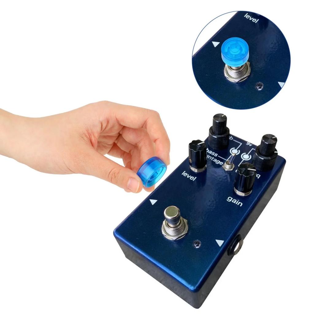 Guitar Effects Pedal Footswitch Toppers,Plastic Foot Nail Cap for Guitar Effects Pedal Buttons Common Pedal Switche