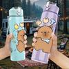 1 PZ Capibara Singolo Cartone Animato 750ml Colore Plastica Borraccia Ermetica Tappo Flip con Cannuccia Per Sport Ufficio Uso Domestico