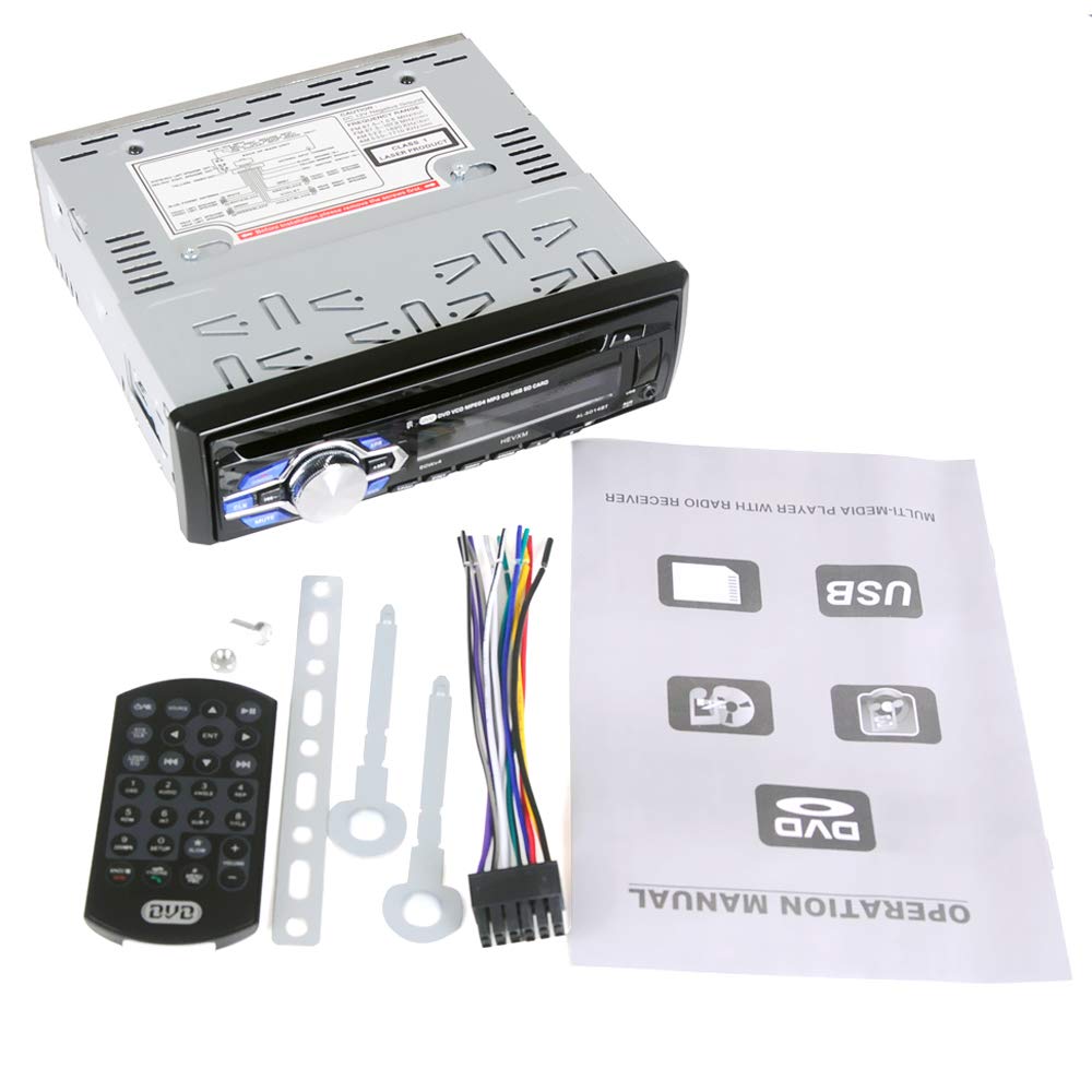 PolarLander Bluetooth Autoradio mit Fernbedienung und Freisprecheinrichtung In-Dash 1DIN UKW USB SD Aux-Eingang DVD CD-Player