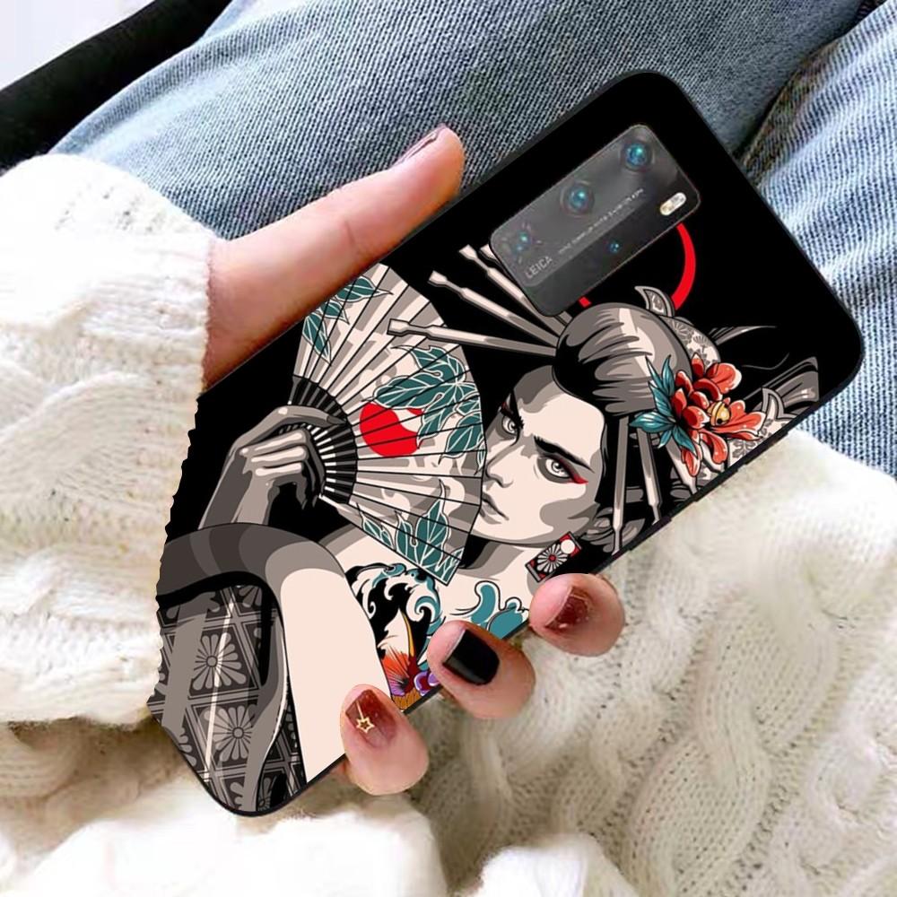 Japanese Wave Girl Dragon Phone Case For Huawei P 8 9 10 20 30 40 50 Pro Lite Psmart Honor 10 lite 70 Mate 20lite