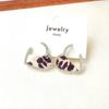 Heart Leopard Print Acetate Diamond Women's Earrings Vintage Modern Sparkling for Spring Autumn Winter Parties Daily Wear
