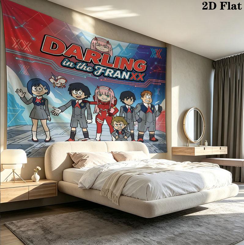 Franxx Wall Tapestry Aesthetic Wall Hanging Printed Fabric Blanket Decorative Tapestries For Bedroom Living Room Home Decor