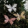 25cm Christmas Artificial Butterfly Sparkling Christmas Hanging Decoration New Christmas Gift