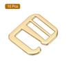 10pcs Metal G Hook Webbing Buckles for Backpack Strap Webbing Adjustable Flat Slide Buckles Light Gold [uxcell] 32mm/1.26" Tri-Glide