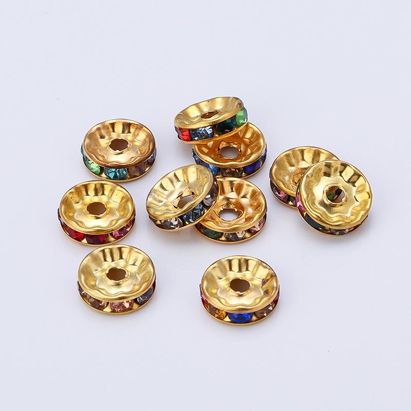 Louleur High Quality Rhinestone Crystal Beads Rondelle Loose Spacer Beads For DIY Jewelry Making Accessories Supplie Wholesale